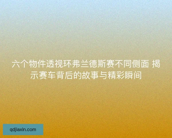 六个物件透视环弗兰德斯赛不同侧面 揭示赛车背后的故事与精彩瞬间